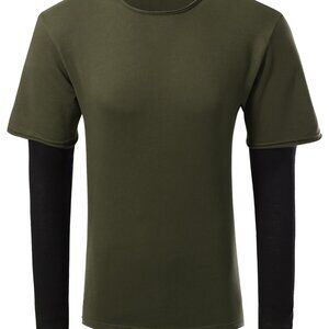 Jetbang Men's Long Sleeve Layered T Shirt Olive
